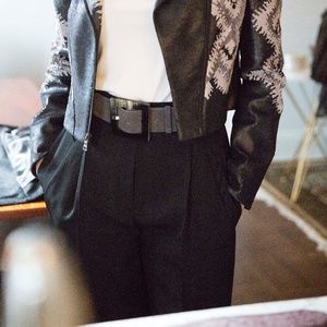 Hugo Boss High Waisted Wide Leg Satin Trouser